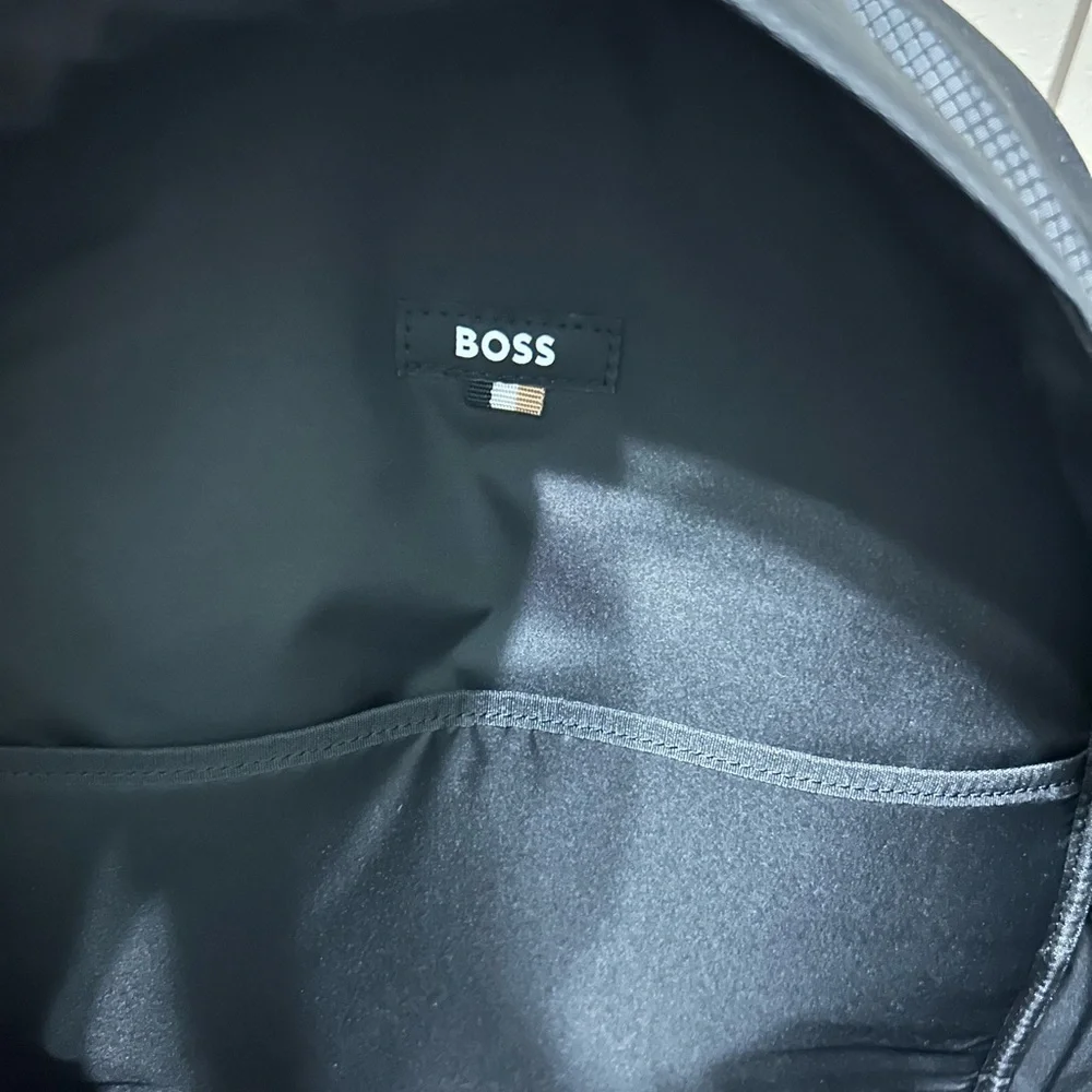 Boss Black Men's Logo Backpack with Contrast Handle